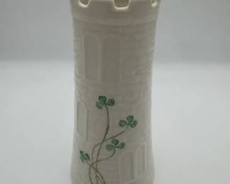 Belleek Parian Castle Porcelain Vase