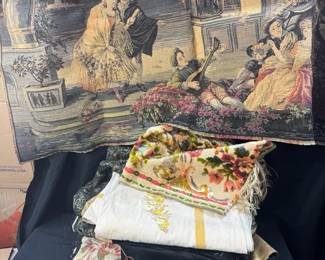 Vintage Victorian Wall Tapestry Upholstery Fabrics  3 x 5 Rug