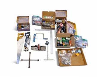 27 LargeAssortedHandToolsHardwareLotSawsWrenchesNailsMore
