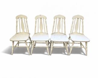 20 VintageFarmhouseSpindleBackDiningChairsSetof4CreamPainted