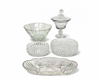 39 VintageCutCrystalPressedGlassServingLot