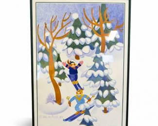 11 FramedRieMuozWinterBlastPrintAlaskaFolkArt