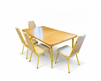 9 20thCenturyHowellMidCenturyDiningTable4ChairsSet