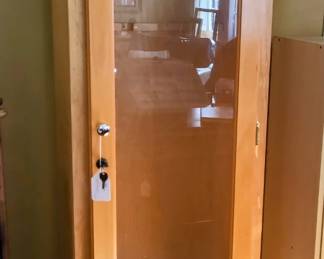 Oak Gun Cabinet with Key