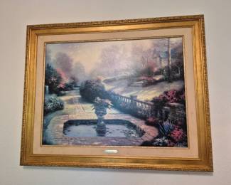 Thomas Kinkade "Beyond the Autumn Gate" Limited Lithograph Canvas Signed and Numbered #2945 COA (Framed 34.5" x 42.5")