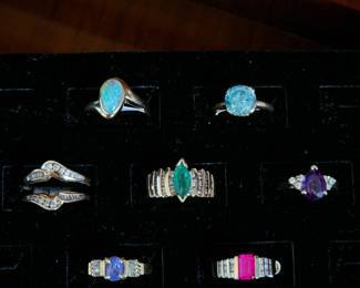 14k Gold Rings - Opal, Blue Zircon, Diamond, Natural Emerald, Amethyst, Tanzanite, Lab Ruby 