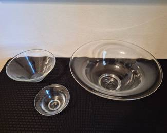 Signed Simon Pearce Glass Bowls