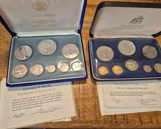 Coinage of Belize Sterling Silver Proof Set, 1974 Coinage of Barbados Proof Set
