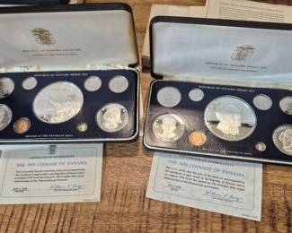 1978 Sterling Silver Coinage of Panama Proof Set, 1976 Coinage of Panama Proof Set
