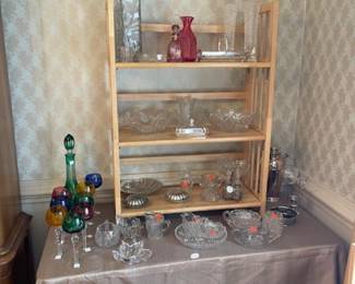 Some of the cut glass, cut to clear and other pretty pieces