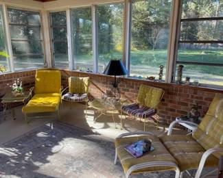 Lounge chair, tables and chairs