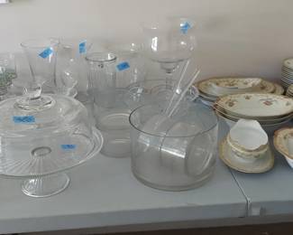 Holiday glasses and  serving dishes. Noritake China