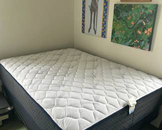 2025 mattress and box spring and stand; barely used