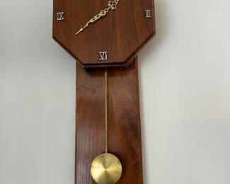 Vintage Wooden Wall Clock with Pendulum – Mid Century Style