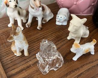 Vintage Dog Figurine Lot – Porcelain & Glass Miniatures