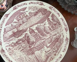 Collector Plate – Red Transferware Plate