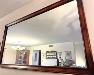 Large Wall Mirror with Wood Frame – Rectangular Hanging Accent Mirror