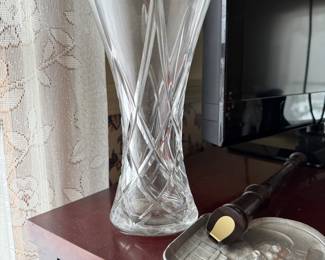 Glass Vase – Tall Decorative Crystal Style