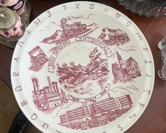 Red Transferware Plate – Vintage Collector Dish