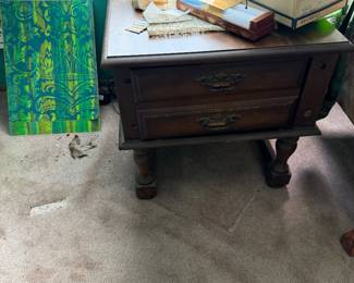 Wood Nightstand Table – Vintage Side Table