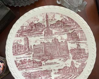 Red Transferware Plate – Decorative Collector Plate