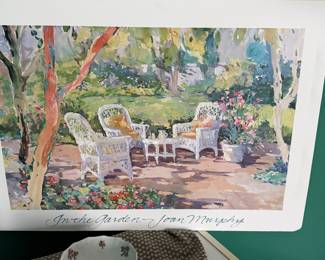 Framed Garden Scene Print – Outdoor Patio Artwork
