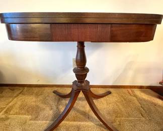 Drop Leaf Pedestal Dining Table – Wood Oval Gateleg Table, Traditional Style
