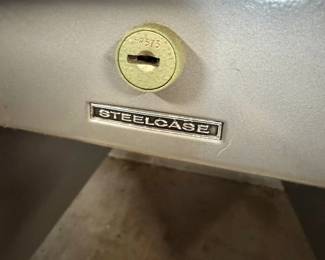 Steelcase Metal Desk – Mid Century Industrial Tanker Desk with Drawers