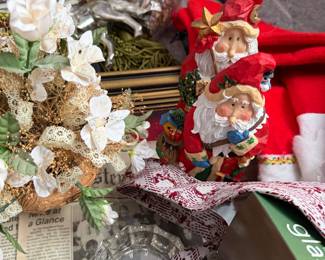 Holiday Decor Lot – Christmas Figurines & Picks