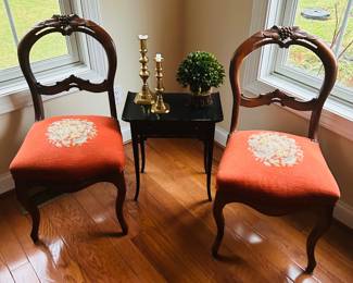 Victorian Balloon-back side chairs