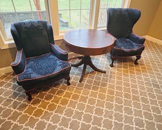 Queen Anne chairs and Drum Table