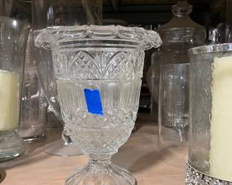 Cut Crystal Pedestal Compote Bowl - American Brilliant Period