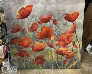 Red Poppies Floral Canvas Print
