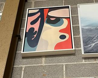 Abstract Geometric Print in White Frame