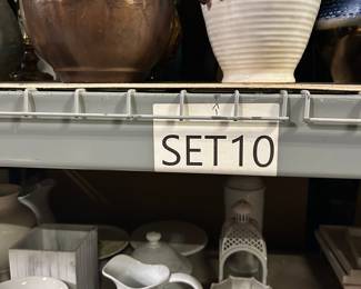 White Ceramic Pitcher with Grapevine Motif