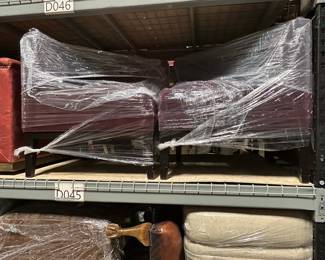 Pair of Burgundy Leather Club Chairs