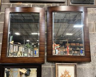 Art Deco Style Macassar Ebony Veneer Mirror