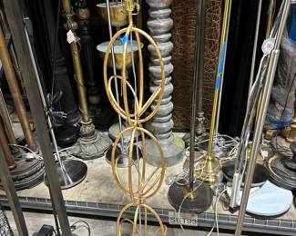 Modern Gold Abstract Floor Lamp with Marble Base