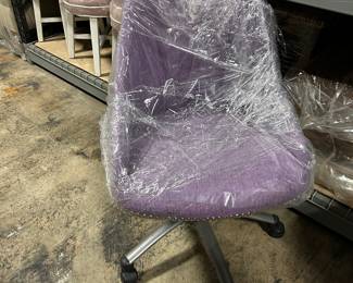 Purple Upholstered Office Chair with Studded Trim