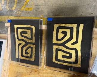 Abstract Gold and Black Wall Art