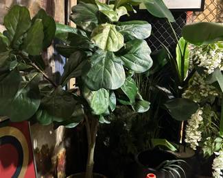 Artificial Fiddle Leaf Fig Tree in Wicker Basket
