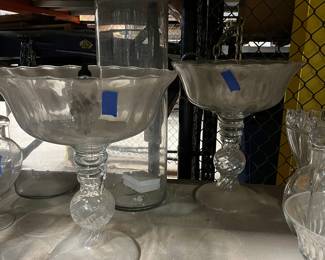 Large Clear Glass Pedestal Compote Dish - Princess House Heritage