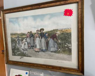 Vtg Berry Pickers Artwork