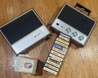 Vtg Speakers & 8 Track Tapes
