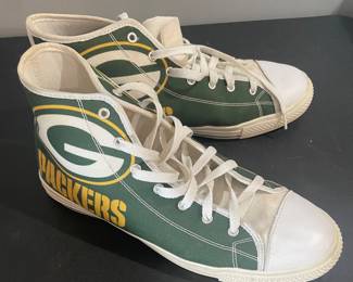 Green Bay Packers High Top Shoes, size 12