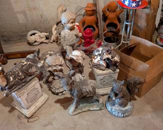 Concrete and plaster yard art