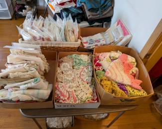 Doilies, embroidery - all hand made.