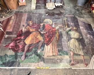 Ceiling murals from the nave of St. Stanislaus Church in Detroit.