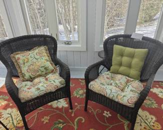 008 – Two Rattan Armchairs 26" x 28" x 35"