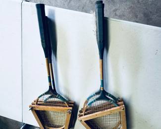 Vintage badminton rackets with frames